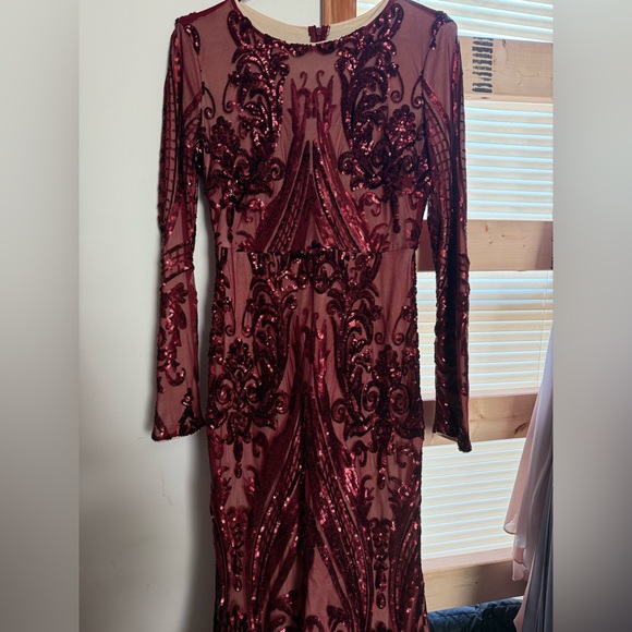 Fashion Nova Dresses & Skirts - Fashion Nova Burgundy Sequin Maxi Dress